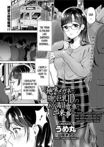 Jimi Megane de Kakure Kyonyuu JD no Aru Manin Densha de no Dekigoto | The Plain Glasses University Girl with Hidden Big Tits and her Encounter in a Certain Packed Train