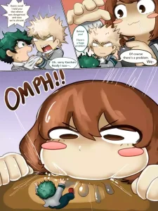 Ochako swallows Bakugo